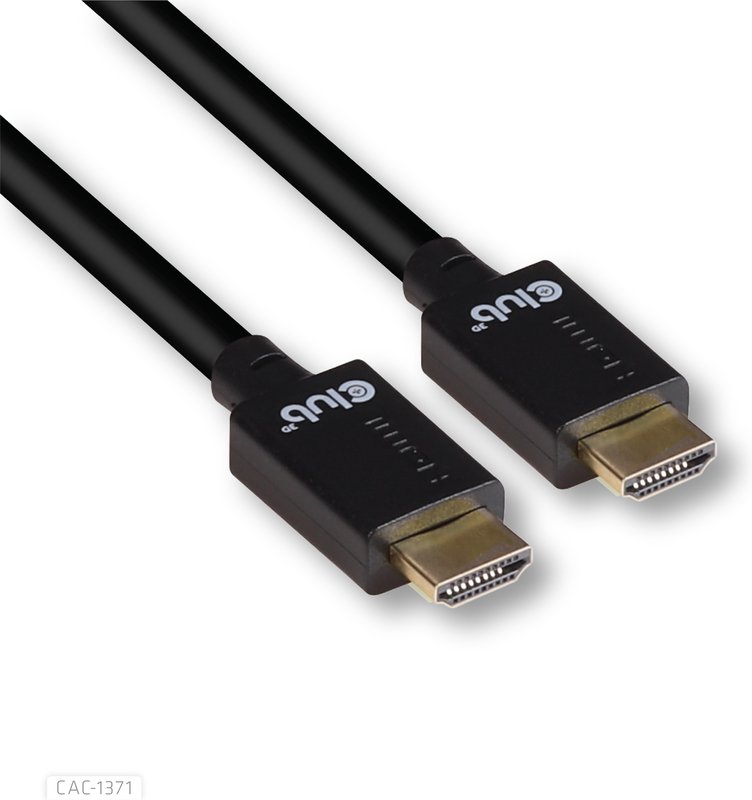 CLUB3D Ultra High Speed HDMI 2.1 Cable 1 m – 48 Gbps, 10K/120Hz, HDR10+, Dolby Vision, Black