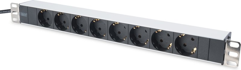 Digitus DN-95401 Power Strip – 8 Outlets, 2 m Cable, Black