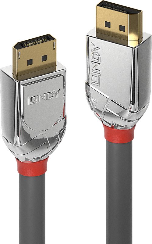 Lindy 36302 DisplayPort to DisplayPort Cable 2 m – Silver, DP 1.4, 8K Ready