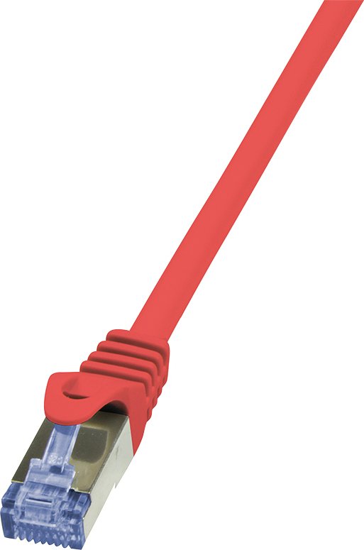 LogiLink CQ3014S Network Cable – CAT6a, 0.25 m, Red, S/FTP (SSTP)