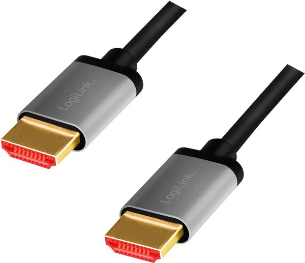 LogiLink CHA0106 HDMI Cable 3 m – HDMI Type A, 8K Ultra High Speed, Gray/Black