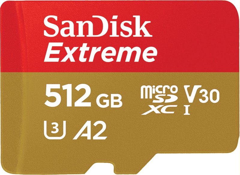 SanDisk Extreme 512GB MicroSDXC Memory Card with SD Adapter