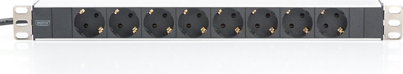 Digitus DN-95401 Power Strip – 8 Outlets, 2 m Cable, Black