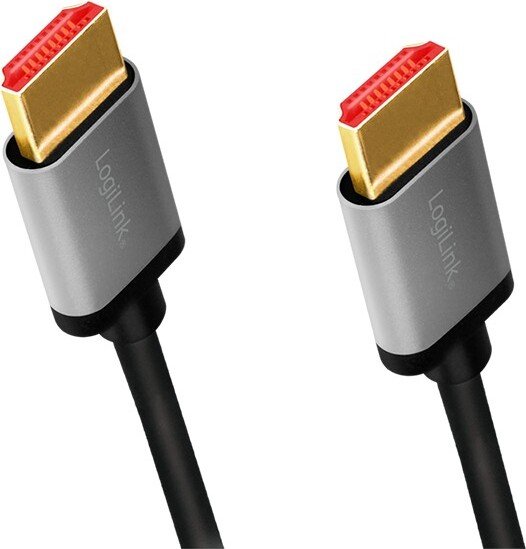 LogiLink CHA0106 HDMI Cable 3 m – HDMI Type A, 8K Ultra High Speed, Gray/Black