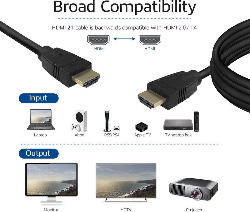 ACT AK3910 HDMI Cable 3 m – 8K Ultra High Speed HDMI 2.1, Black