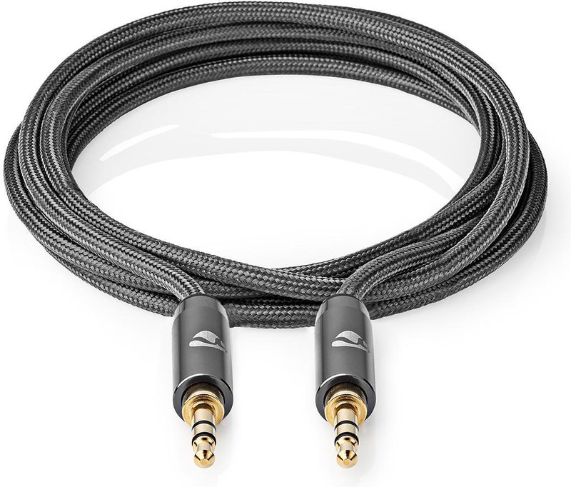 Nedis Stereo-Audiokabel – 2m, 3.5mm Male/Male, Gun Metal Grey