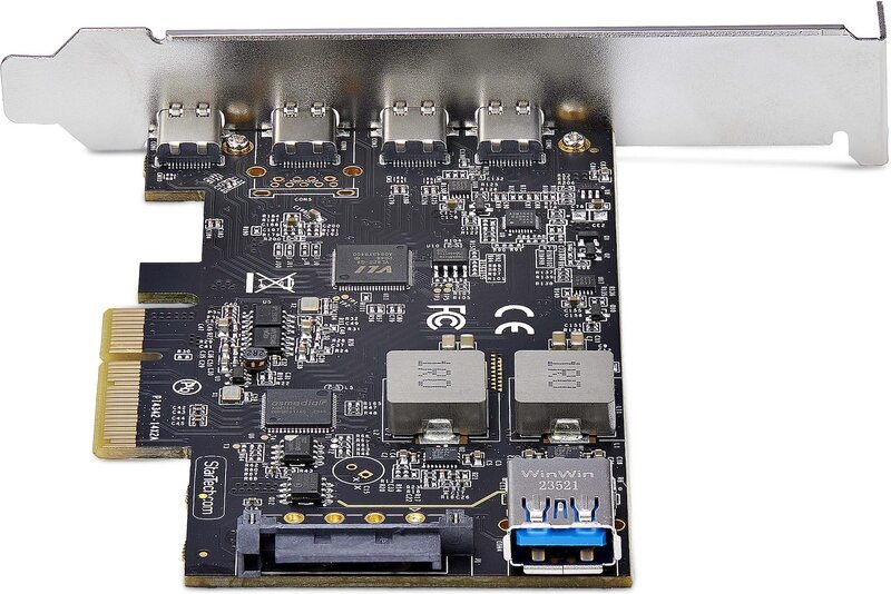 StarTech 5-Port USB PCIe Card – USB 3.2 10Gbps (PCI Express Card with 4x USB-C Ports and 1x USB-A Port)