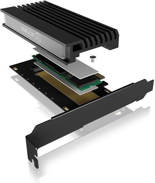 ICY BOX IB-PCI214M2-HSL PCIe M2. card with heatsink